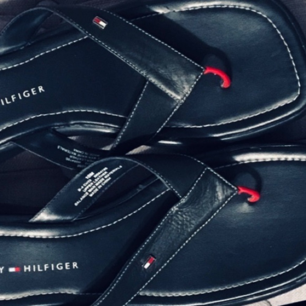 Tommy Hilfiger Leather Flip Flops